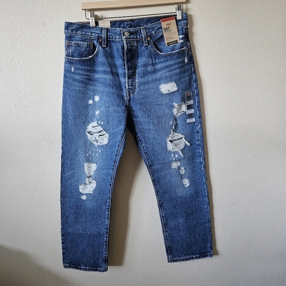 Nwts 501 Levis High Rise Straight Leg Cropped 31x26 - Picture 1 of 11